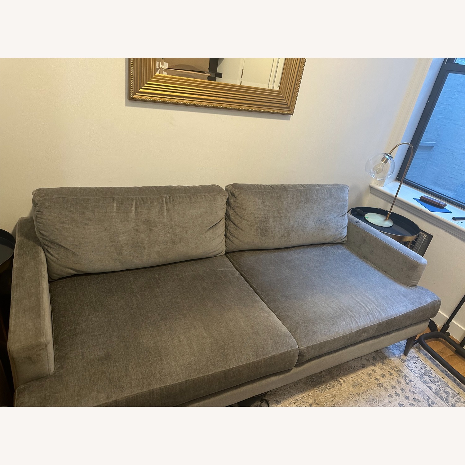 West Elm Andes Slate Grey Mid-Century Couch - image-2