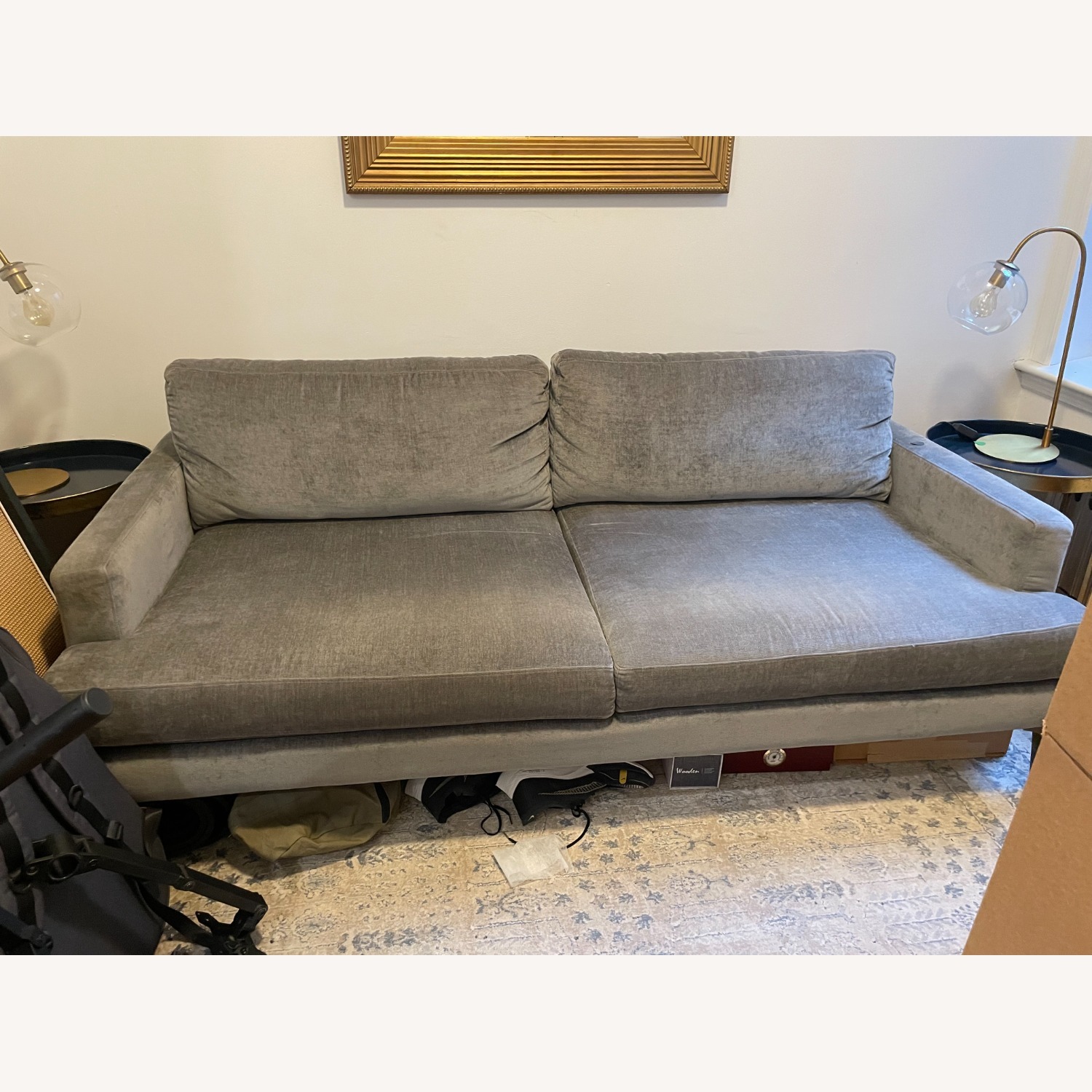 West Elm Andes Slate Grey Mid-Century Couch - image-1