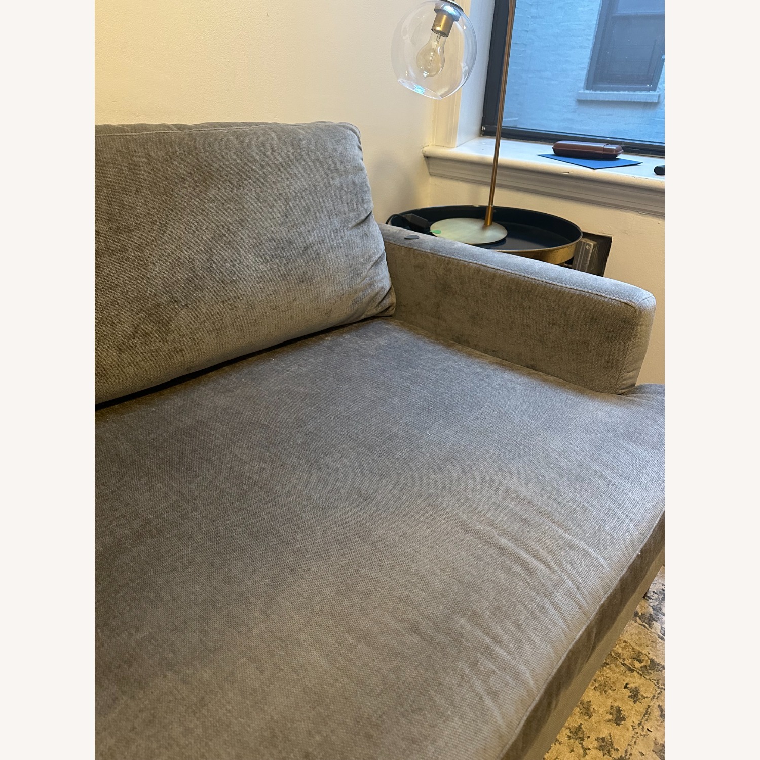 West Elm Andes Slate Grey Mid-Century Couch - image-3