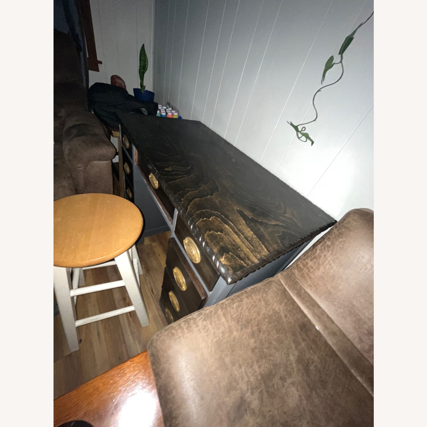 Hand Stained and Painted Antique Desk - image-3