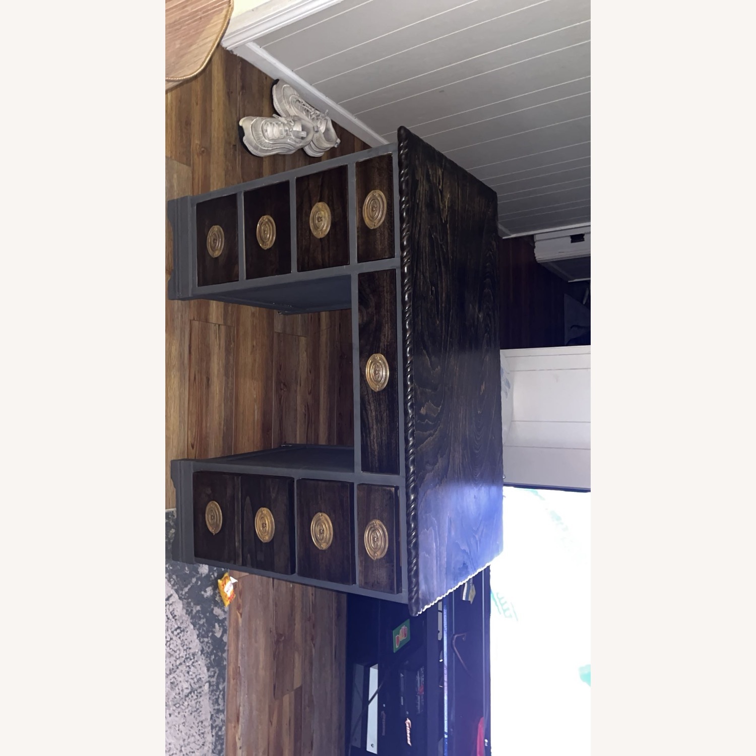 Hand Stained and Painted Antique Desk - image-1