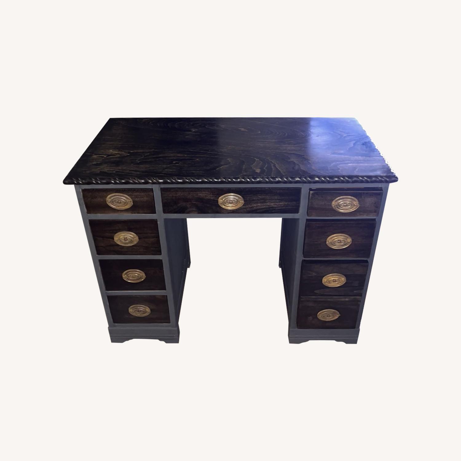 Hand Stained and Painted Antique Desk - image-0