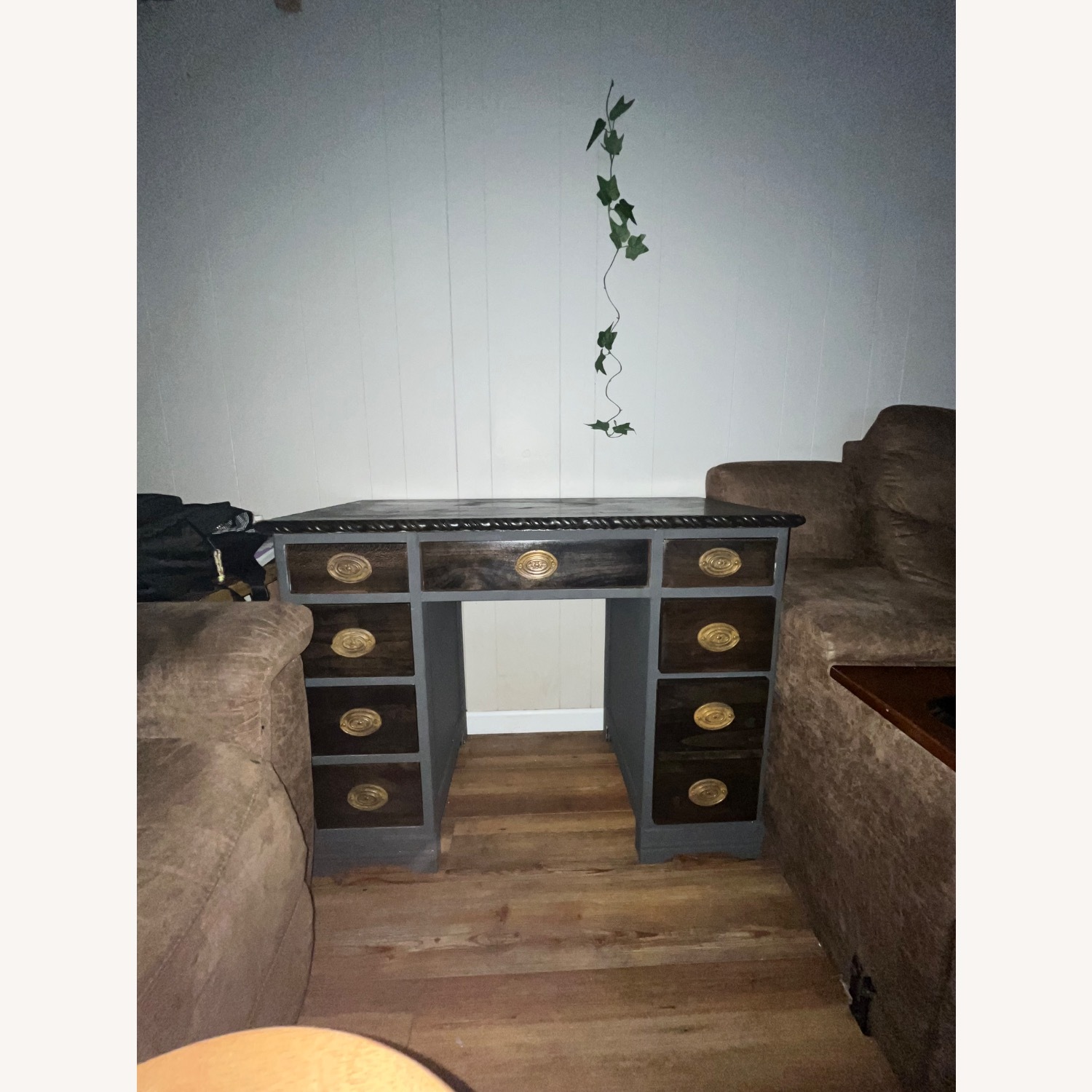 Hand Stained and Painted Antique Desk - image-2