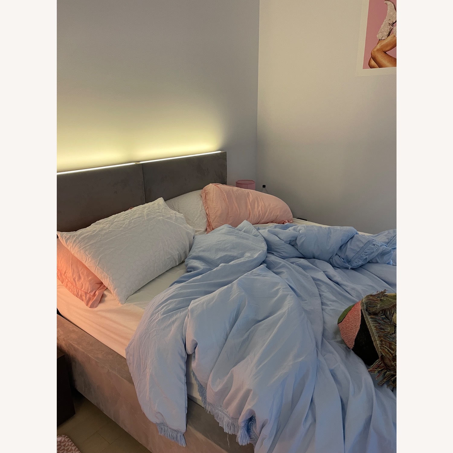 Lazzoni Instanbul Queen Bed - Storage, Light Grey - image-4