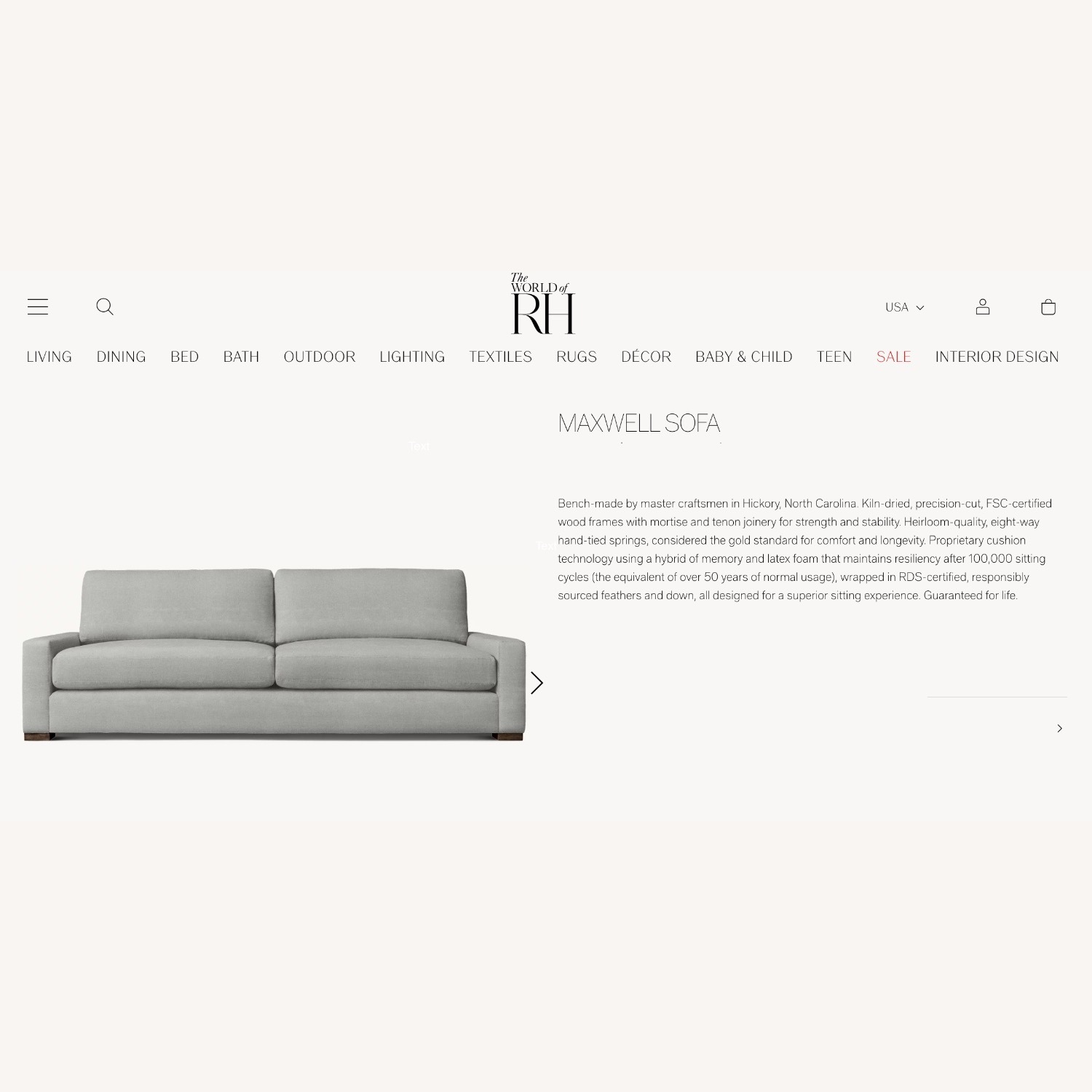 Reupholstered Restoration Hardware Maxwell Sofa - image-5