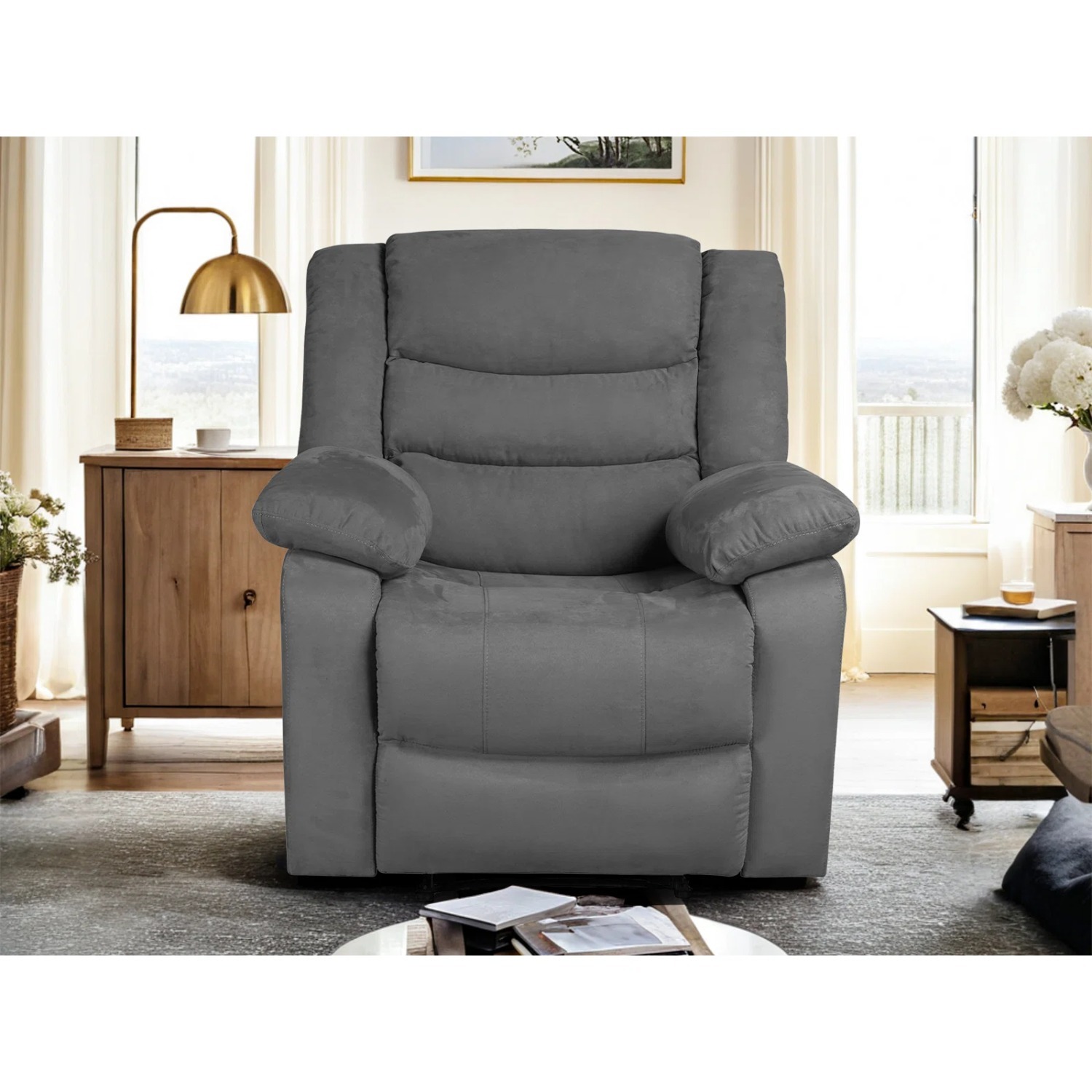 Nyberg 35" Microfiber Manual Recliner - image-1