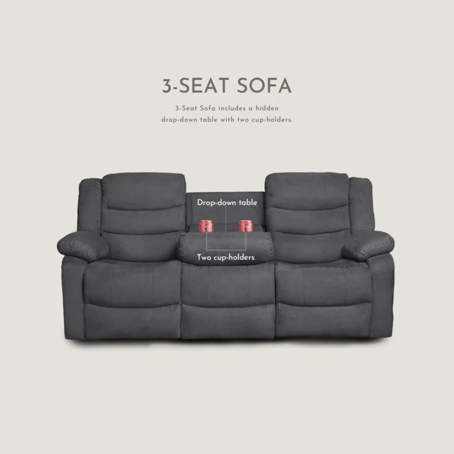 Microfiber Manual Recliner Sofa - image-3