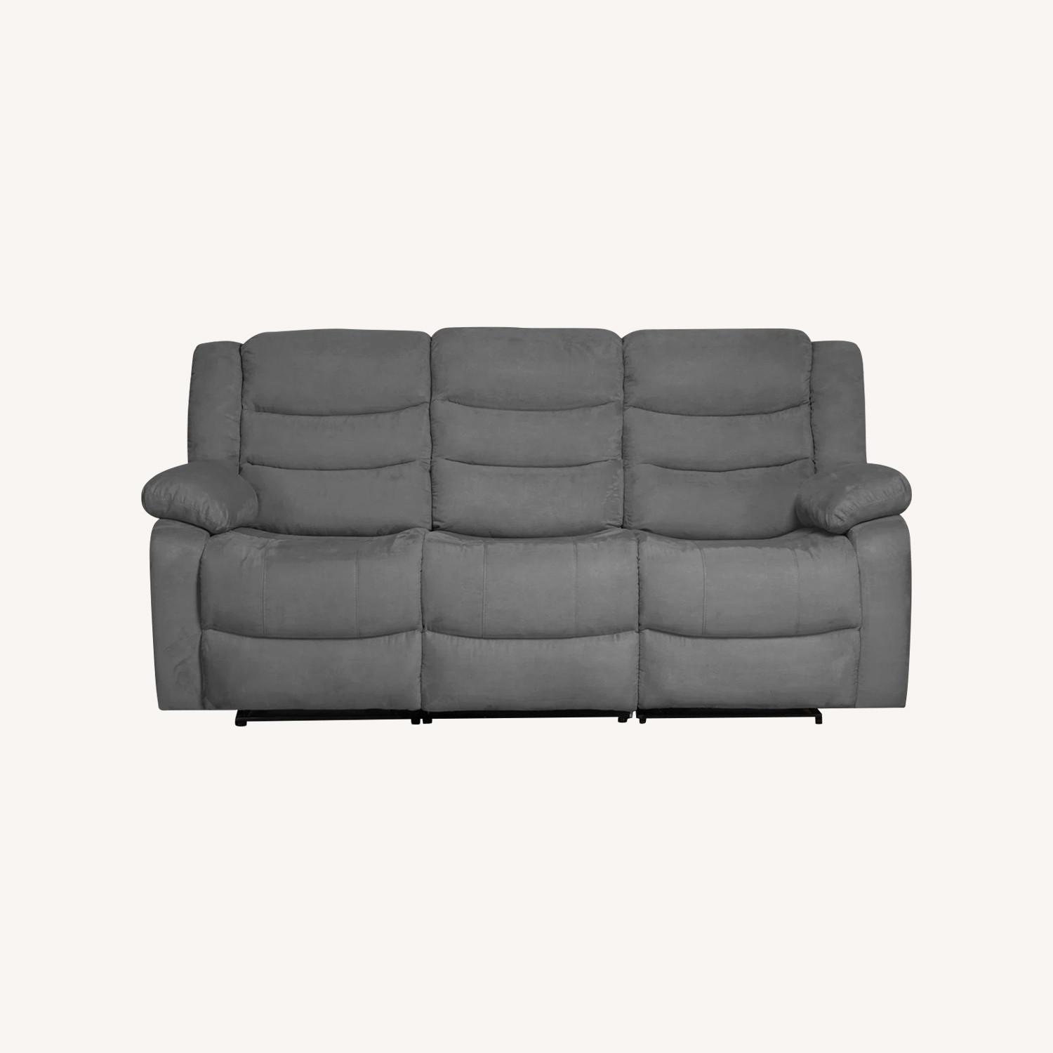 Microfiber Manual Recliner Sofa - image-0