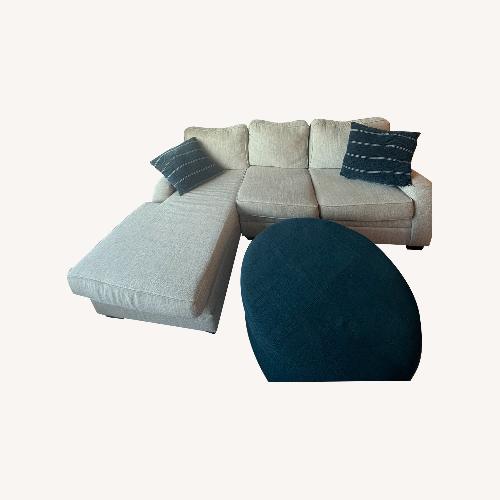 Used Raymour & Flanigan Light Gray Sectional Sofa for sale on AptDeco