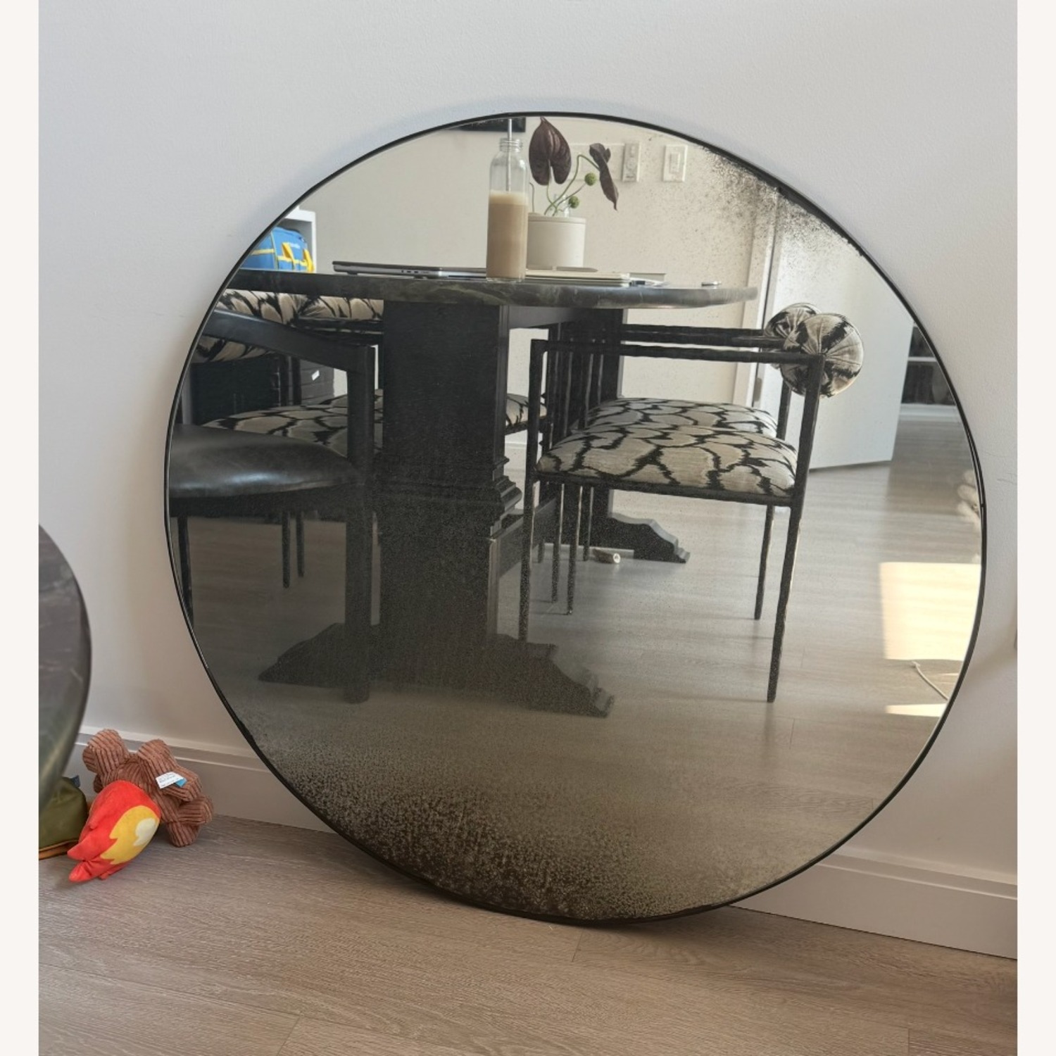 CB2 Clooney Antiqued Round Wall Mirror - image-1