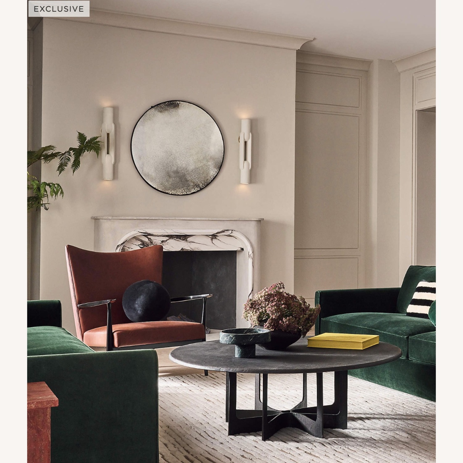 CB2 Clooney Antiqued Round Wall Mirror - image-3