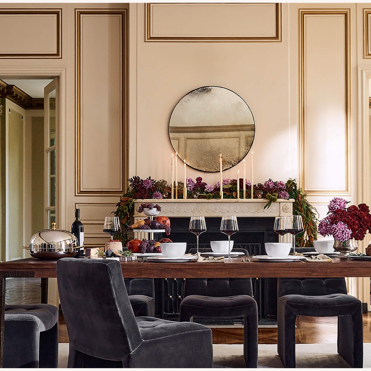CB2 Clooney Antiqued Round Wall Mirror - image-5