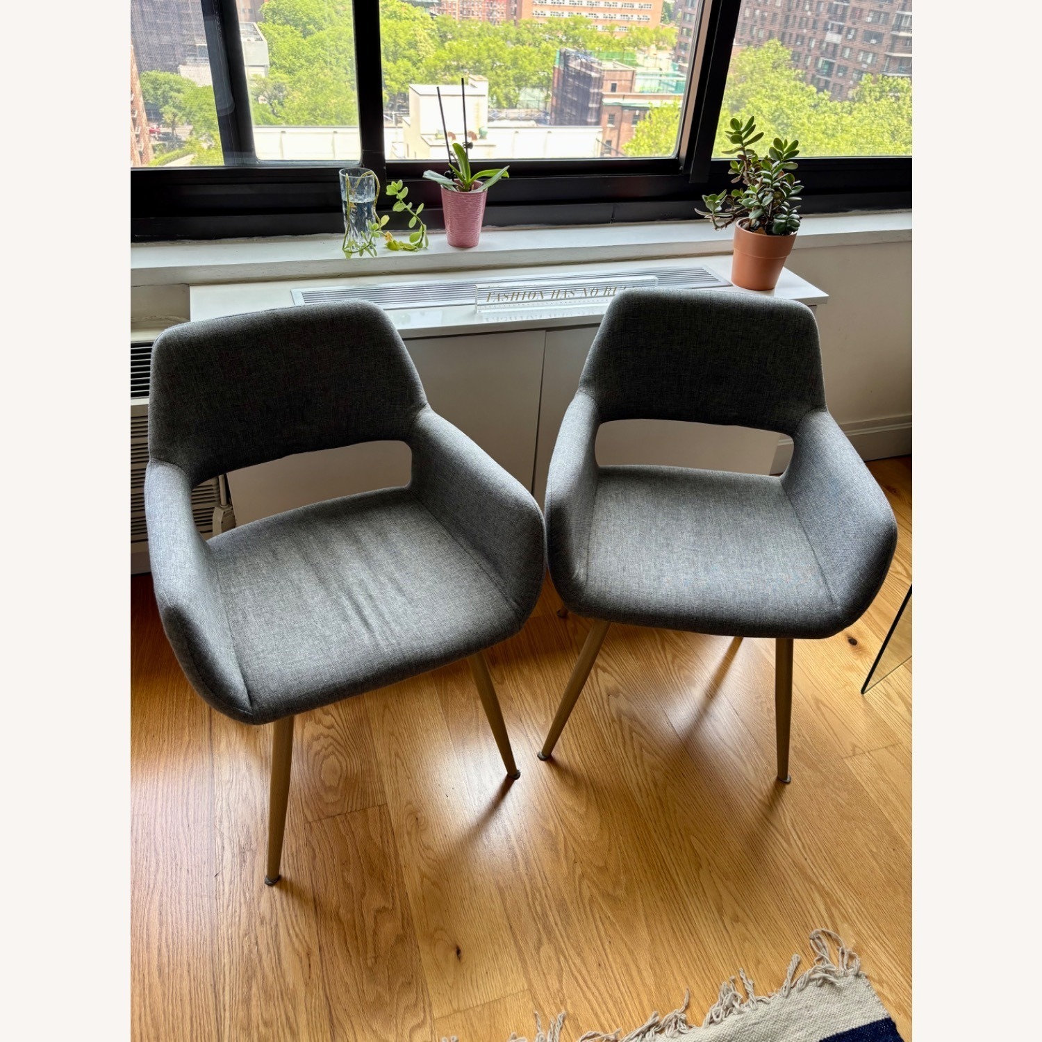 Glass & Wood Round Dining Table with 4 Chairs - image-12