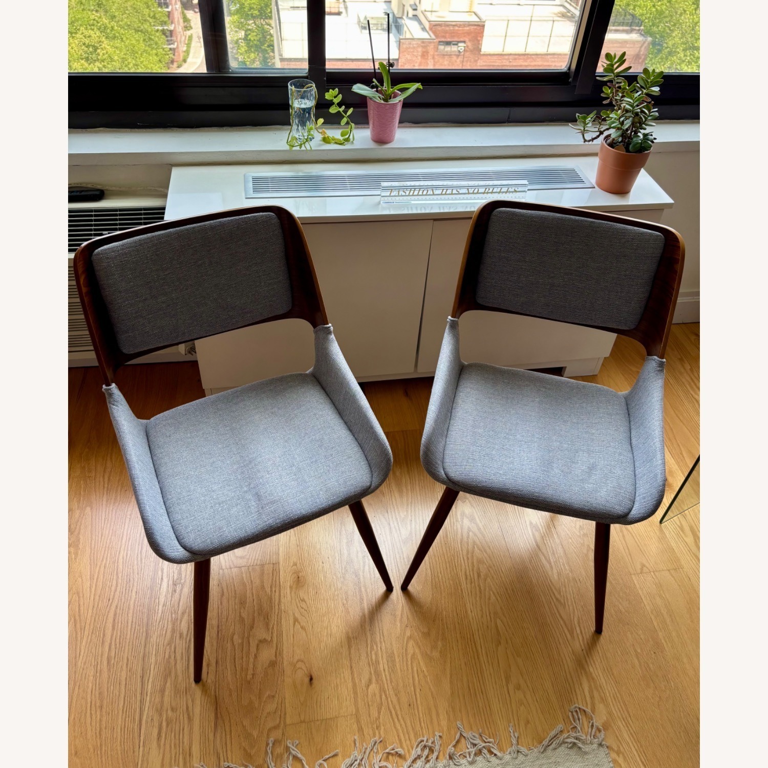 Glass & Wood Round Dining Table with 4 Chairs - image-10