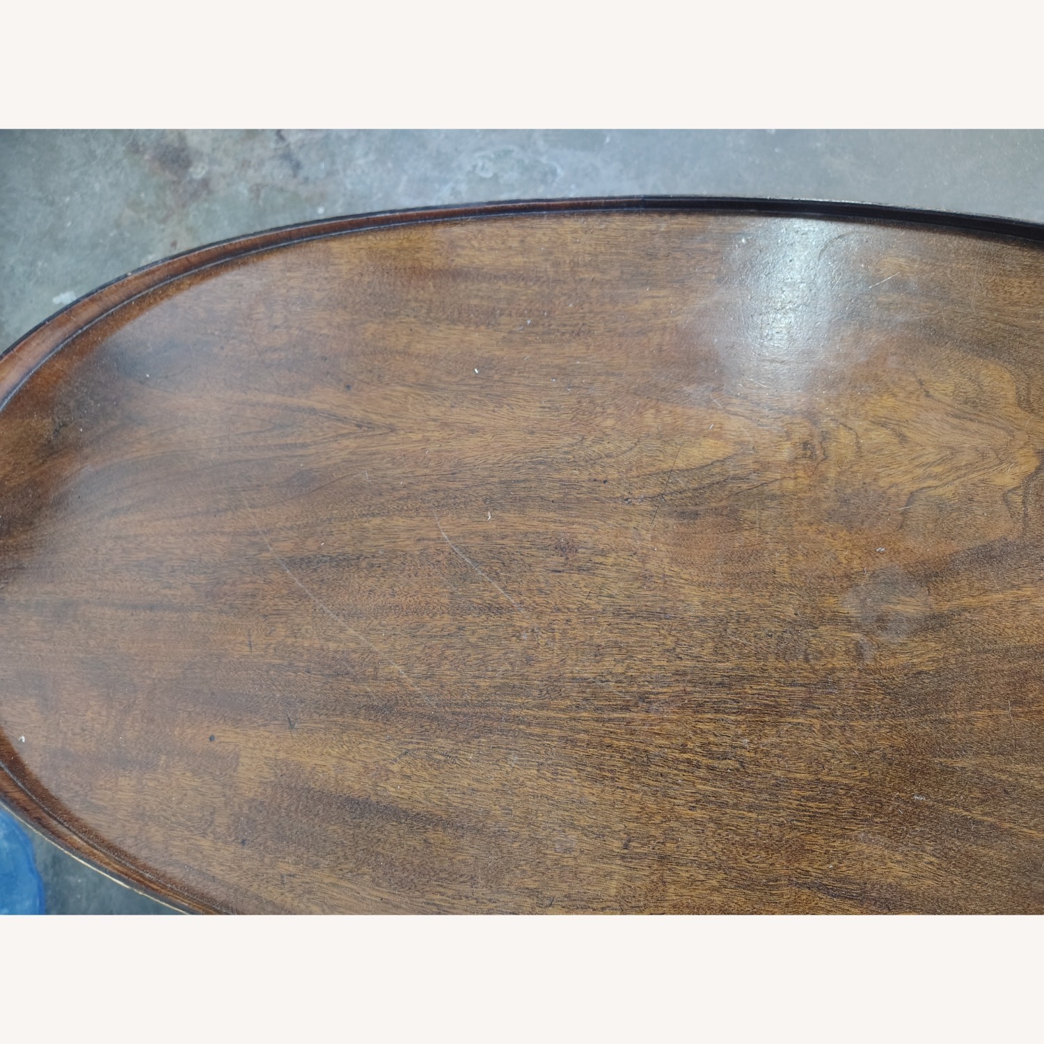 Mersman Oval Mahogany Inlaid 1-Drawer Coffee Table - image-6