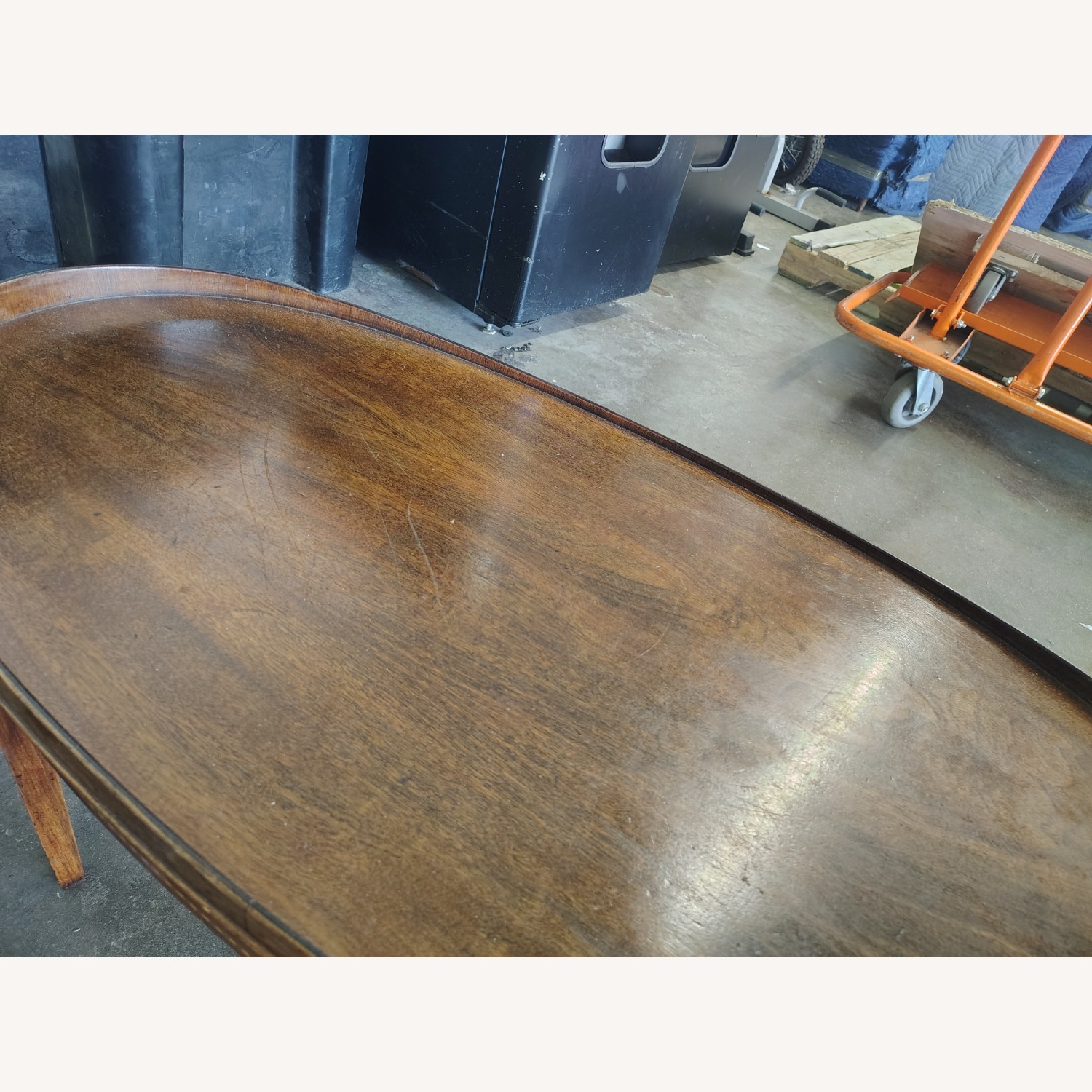 Mersman Oval Mahogany Inlaid 1-Drawer Coffee Table - image-5