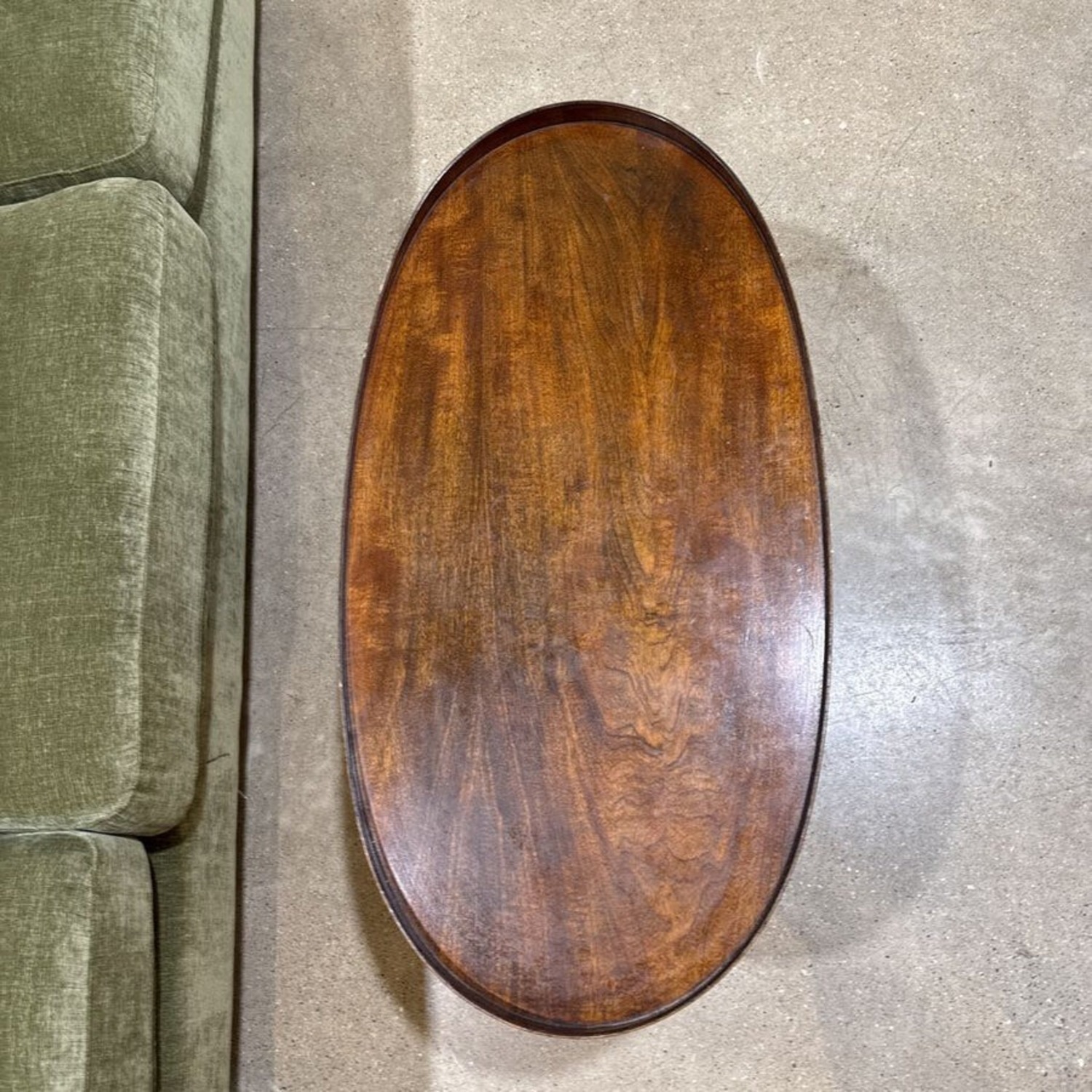 Mersman Oval Mahogany Inlaid 1-Drawer Coffee Table - image-1