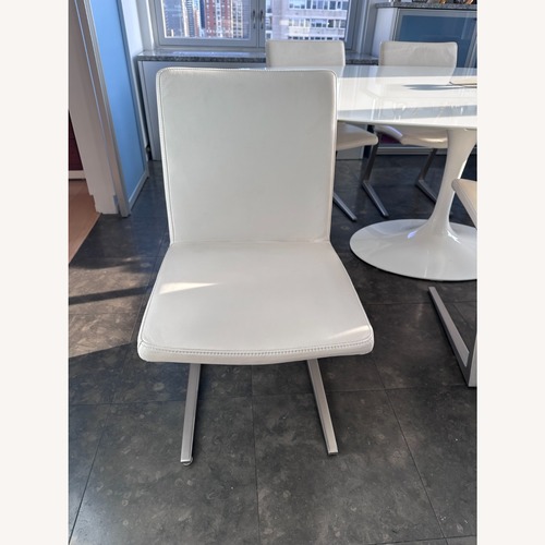 Used BoConcept Mariposa Chairs (6) in White Leather for sale on AptDeco