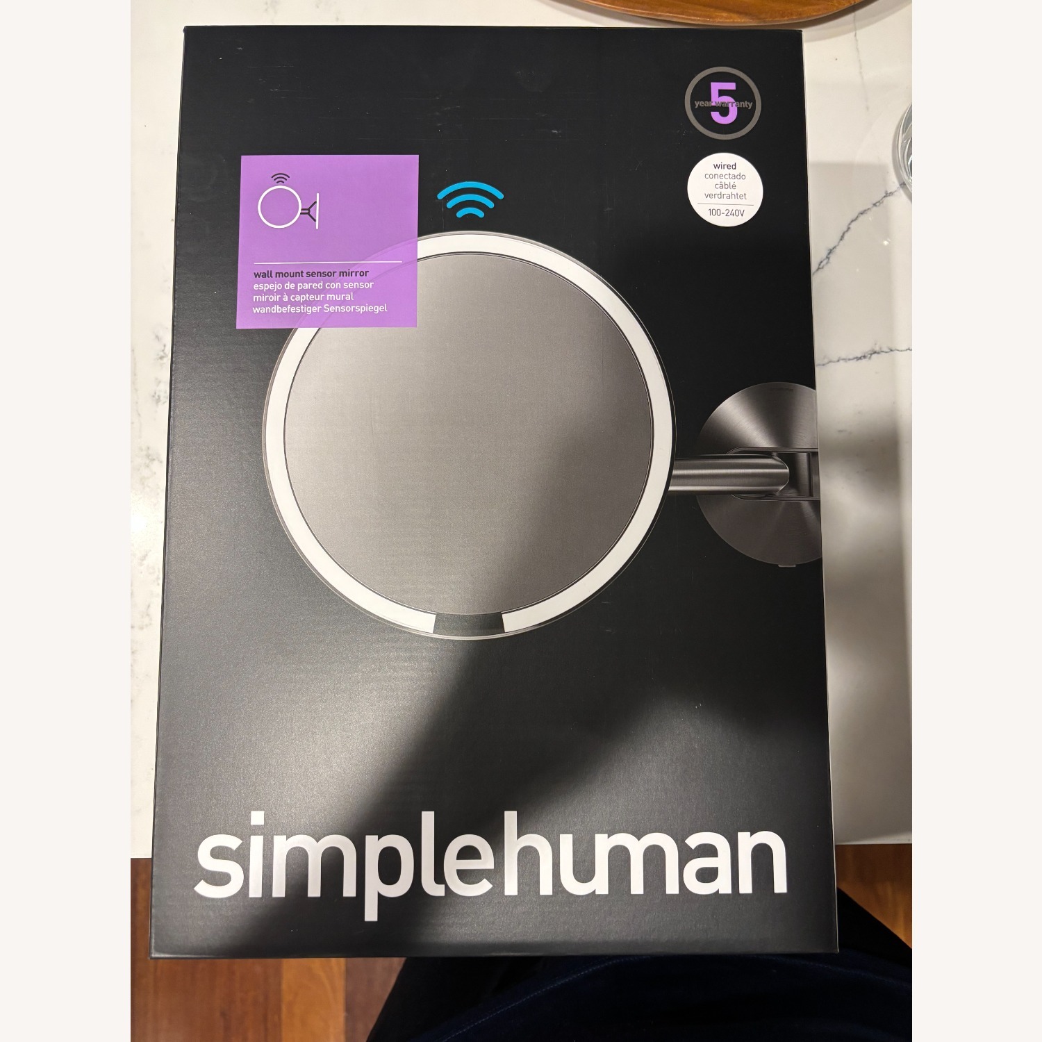 SimpleHuman Hard-Wired Wall Mount Sensor Mirror - image-1