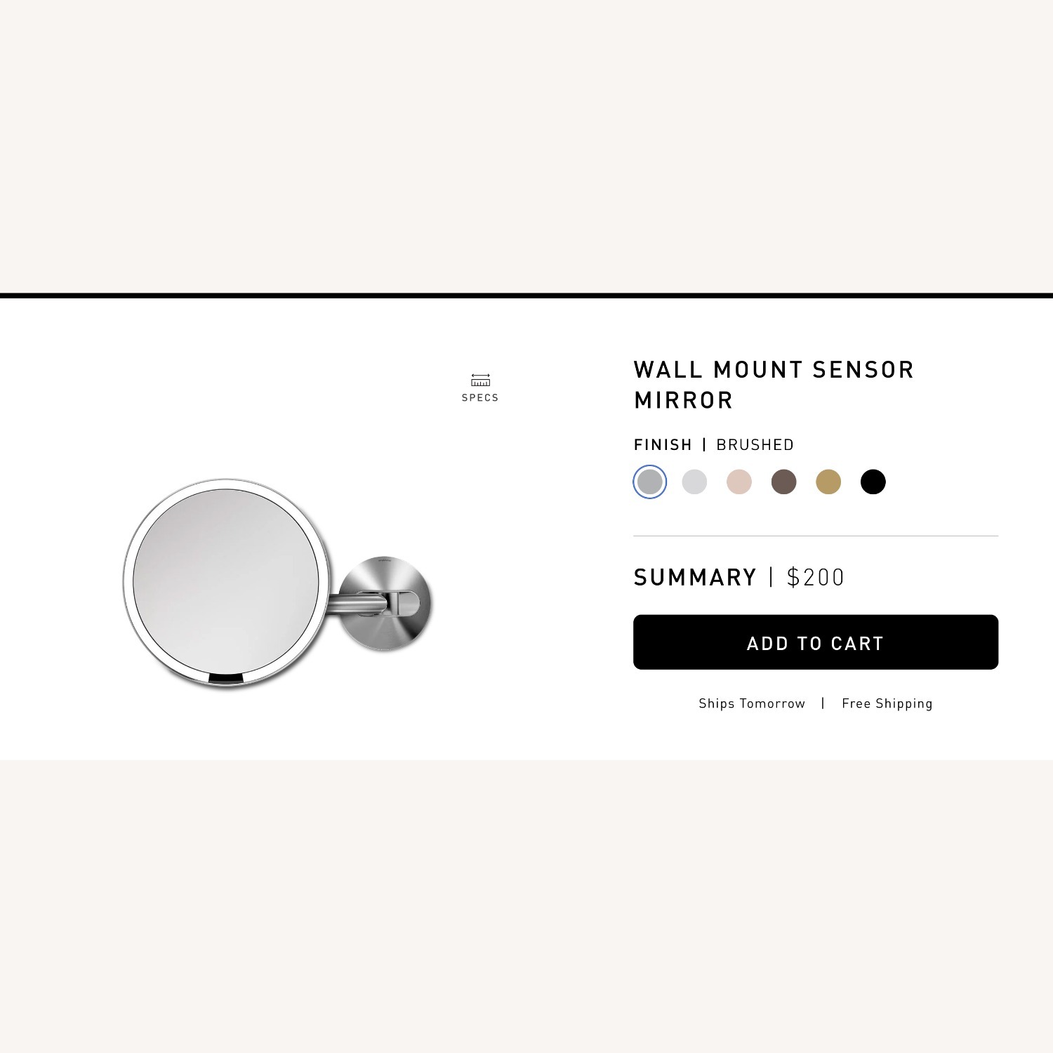 SimpleHuman Hard-Wired Wall Mount Sensor Mirror - image-3