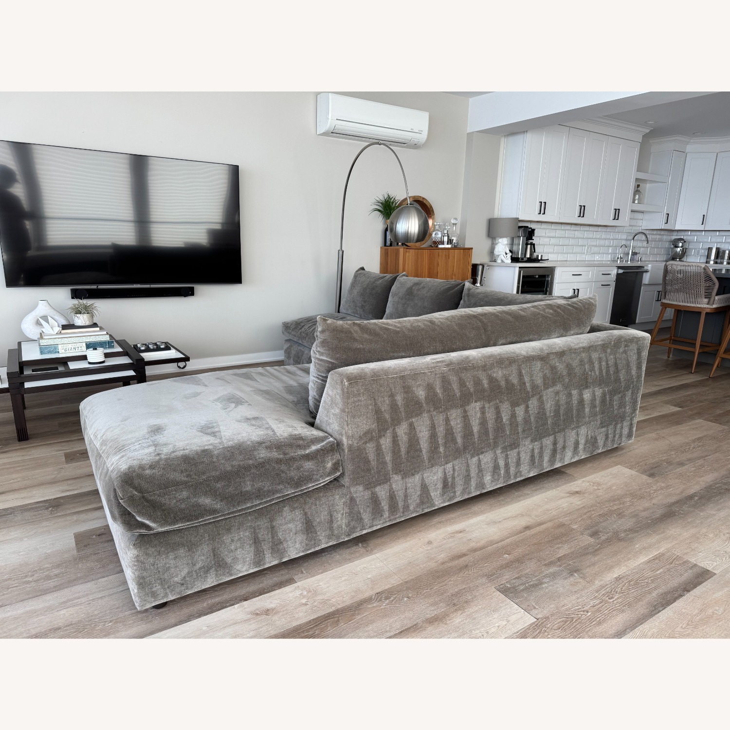 Kreiss Gray Sofa Two Piece Sectional - image-2