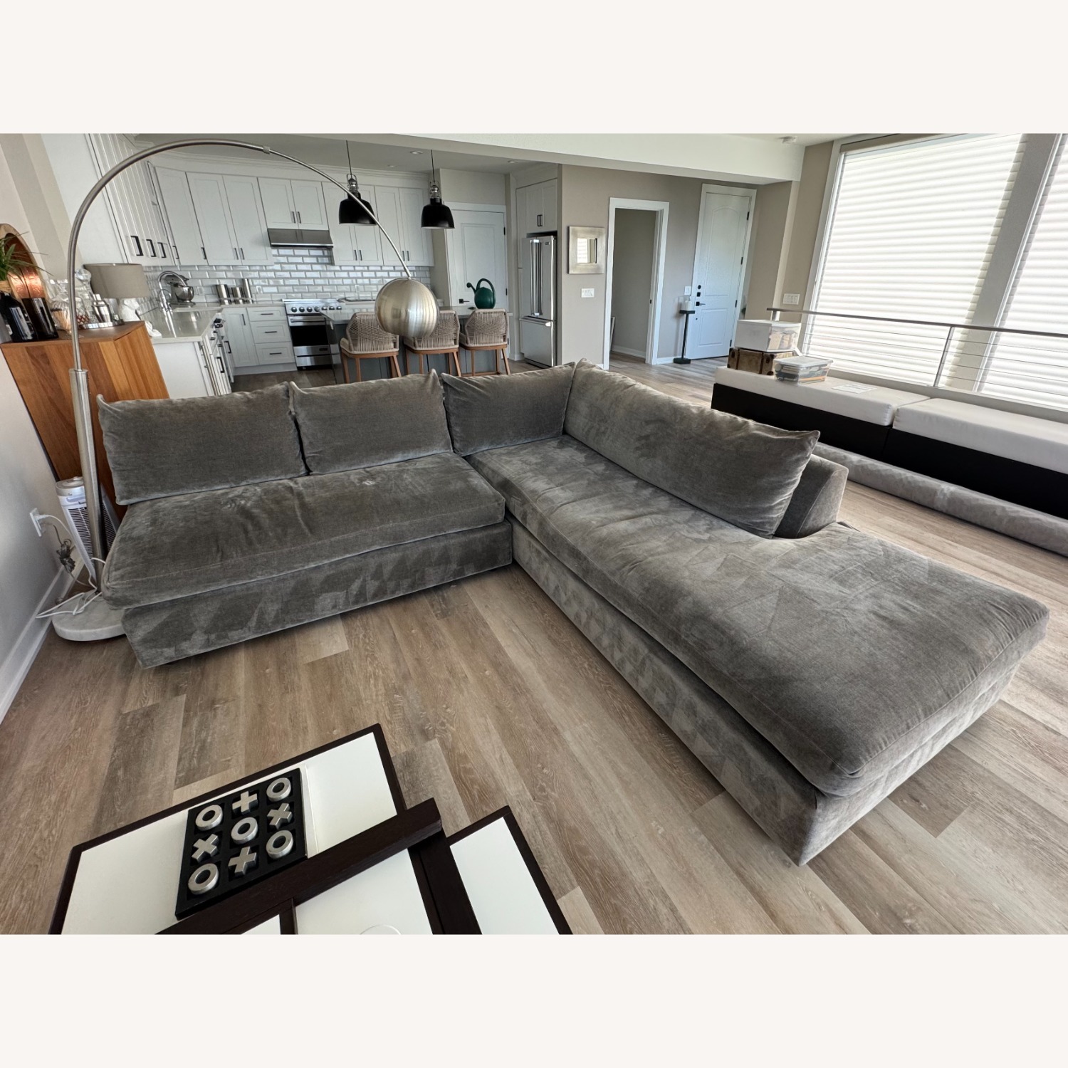 Kreiss Gray Sofa Two Piece Sectional - image-3