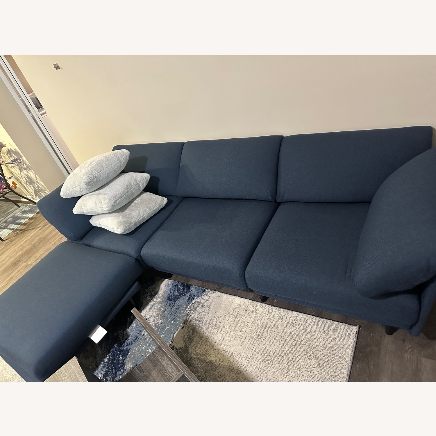 Burrow 3 piece Sectional W Ottoman in Navy - image-2