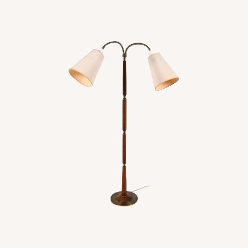 Used Danish Teak and Brass Dual-arm Floor Lamp, 1960s for sale on AptDeco