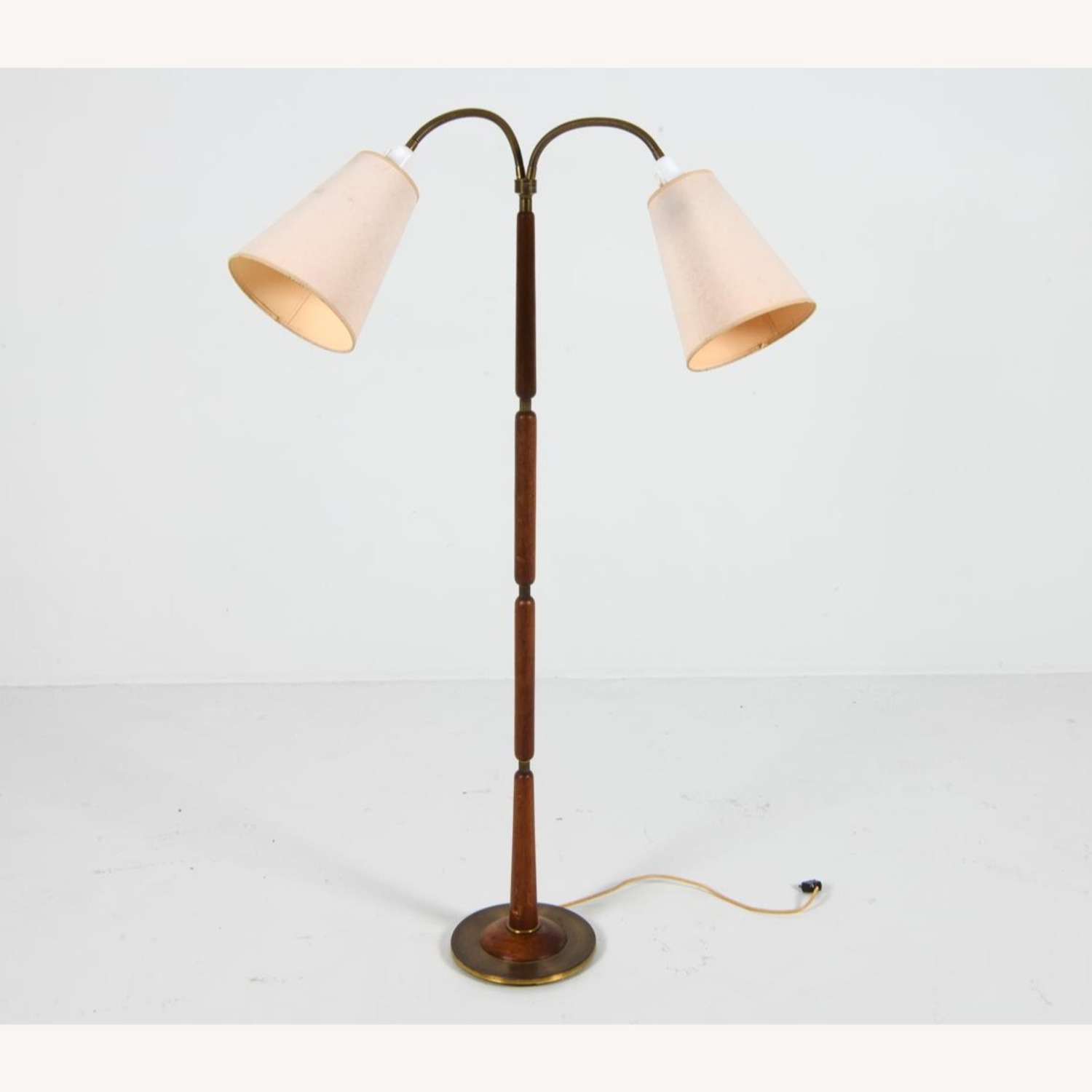 Danish Teak and Brass Dual-arm Floor Lamp, 1960s - image-4