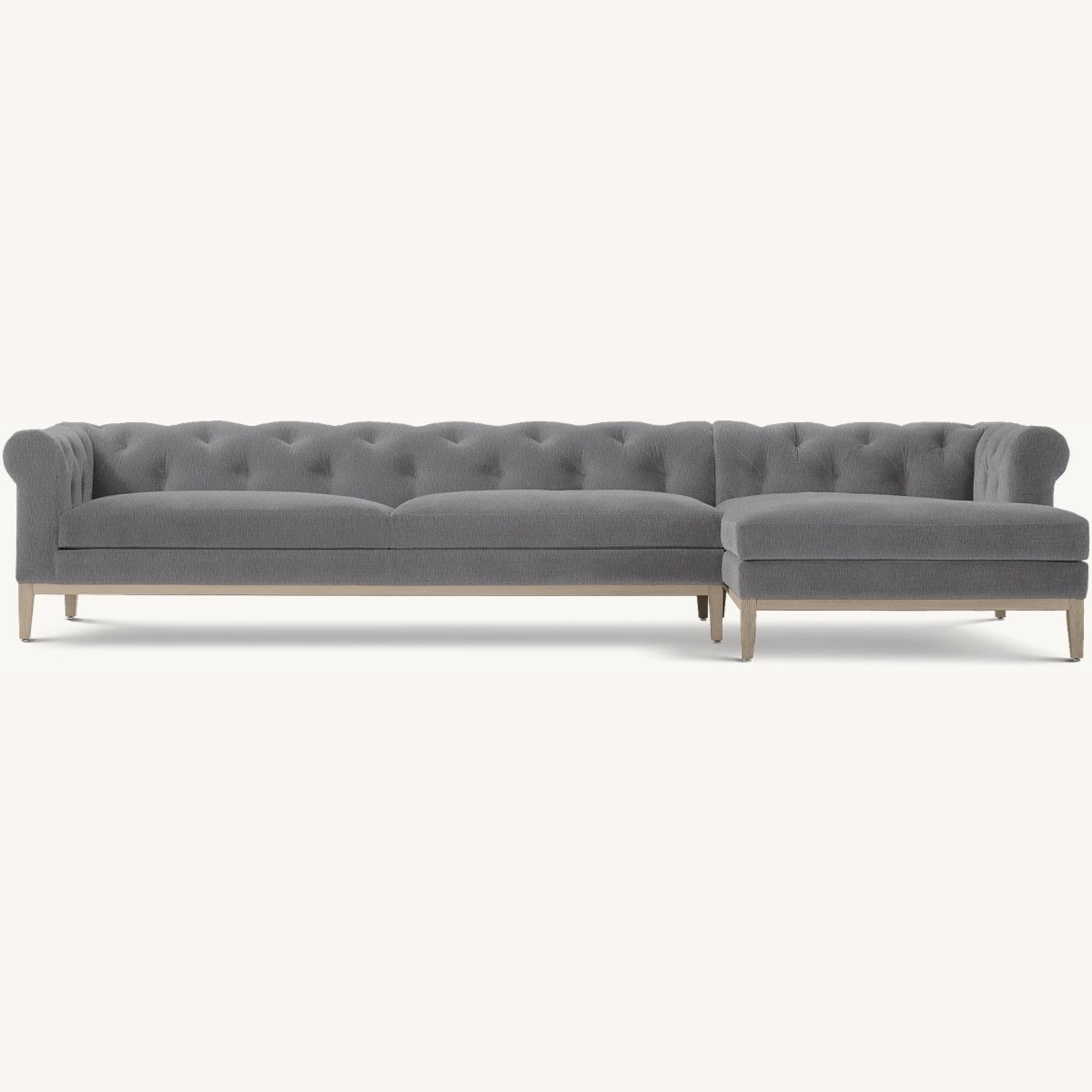 RH Italia Chesterfield Right-Arm Sofa Chaise - image-0