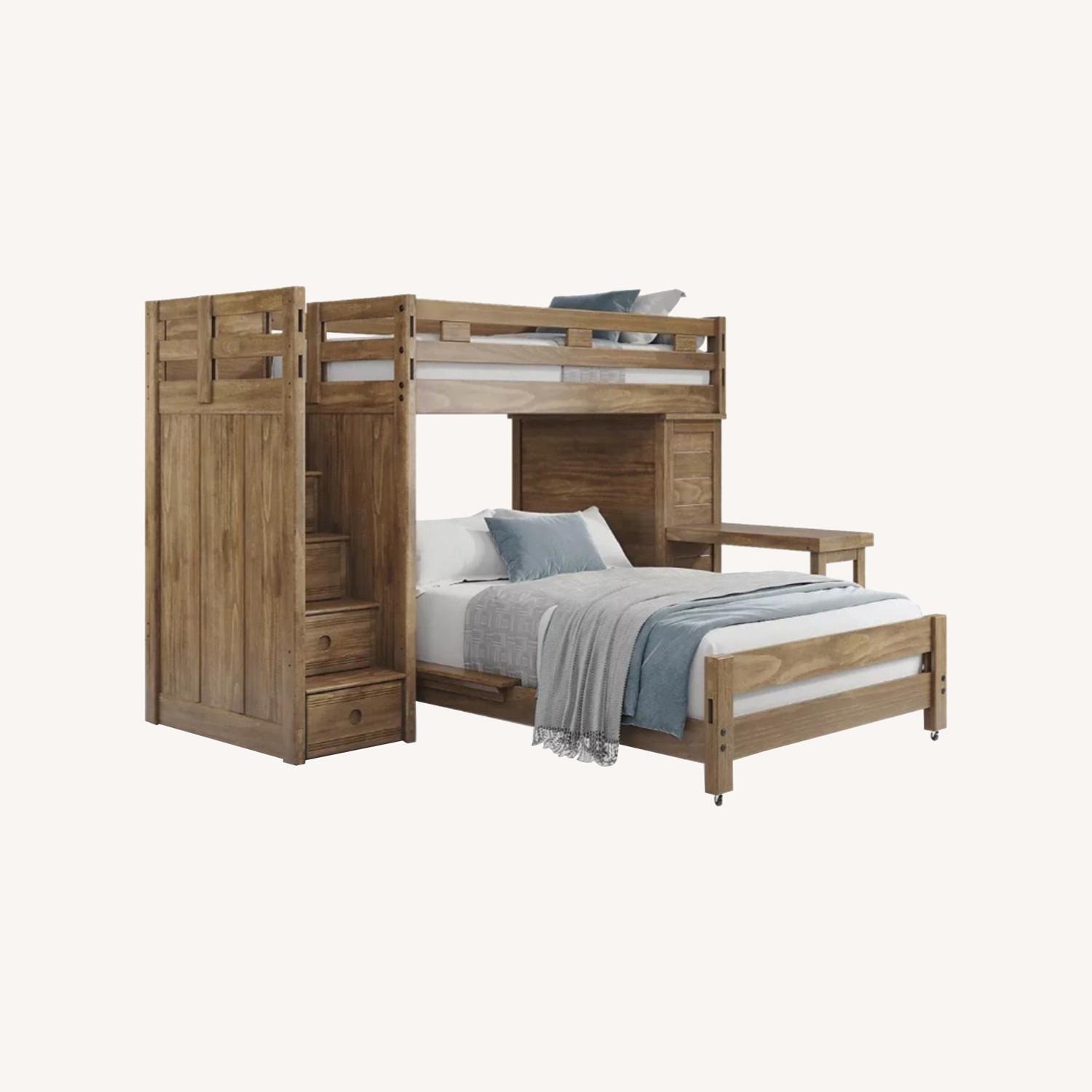 Kids Creekside 2.0 Chestnut Twin/Full Step Loft With Loft Chest And Desk Attachment - image-0