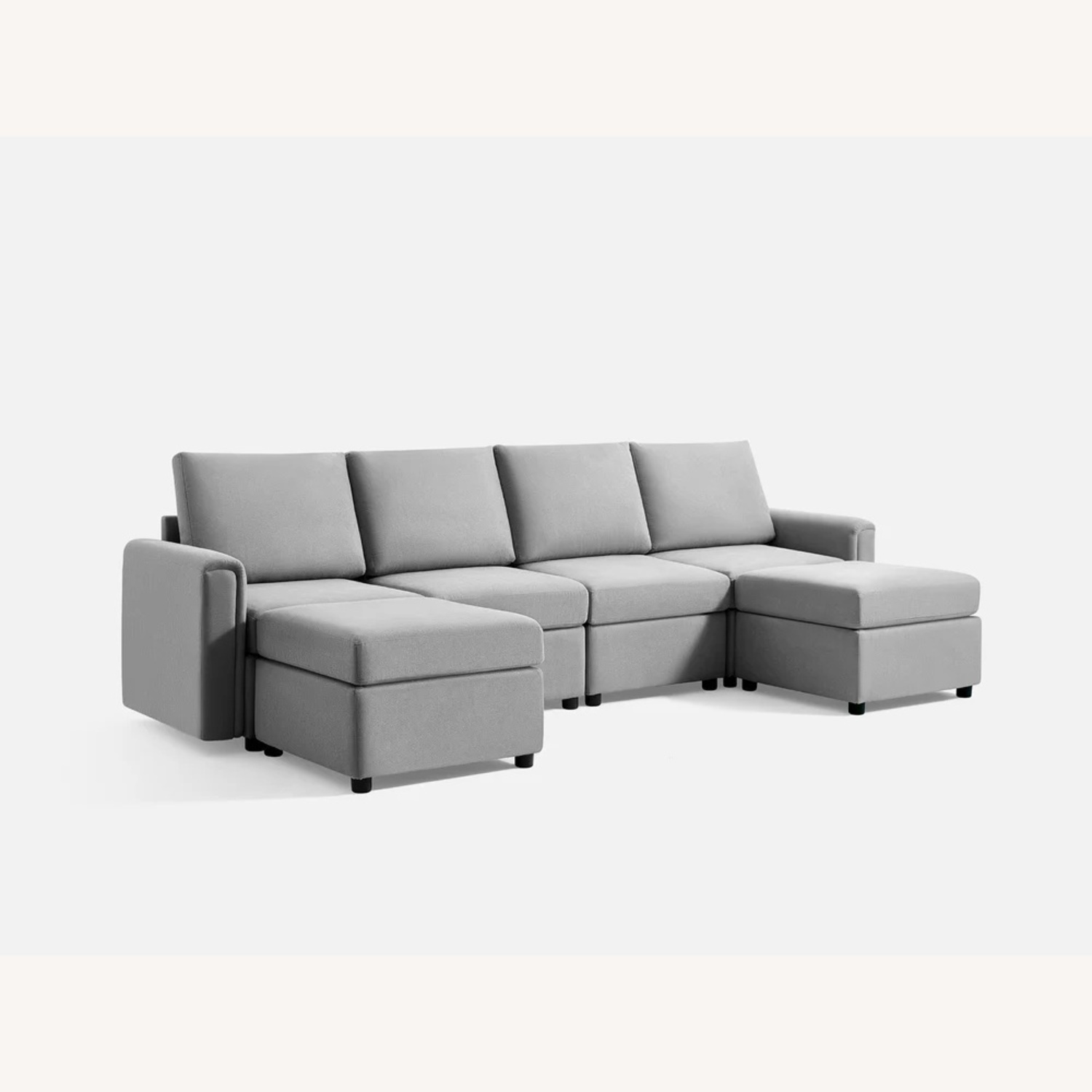 Modern Gray Modular Sectional Sofa - image-3
