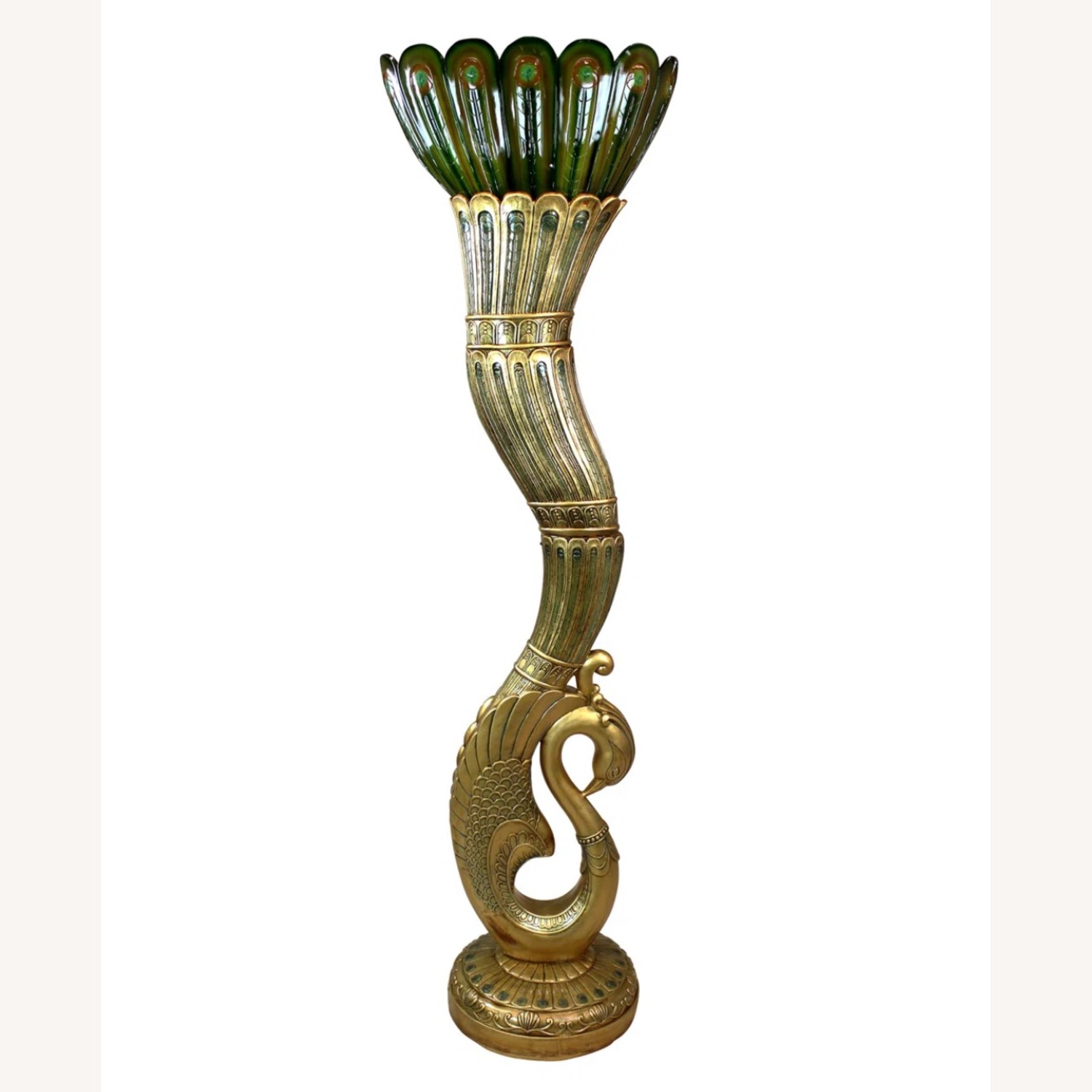 Art Deco 70" Peacock Floor Lamp - image-1