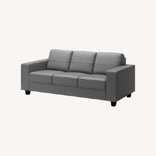 Used IKEA 80" Skogaby 3 Seater Leather Sofa Gray for sale on AptDeco