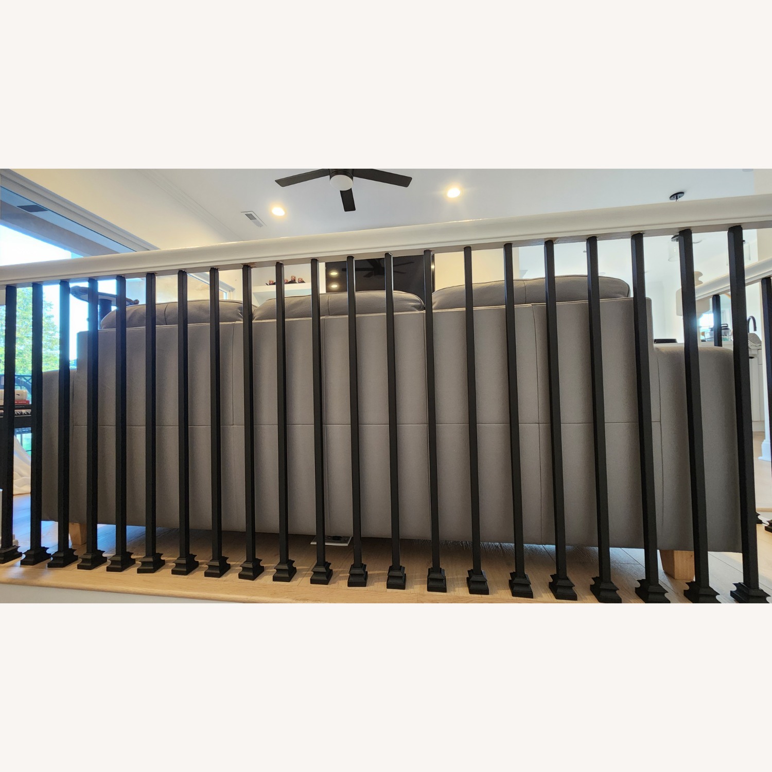 IKEA 80" Skogaby 3 Seater Leather Sofa Gray - image-14