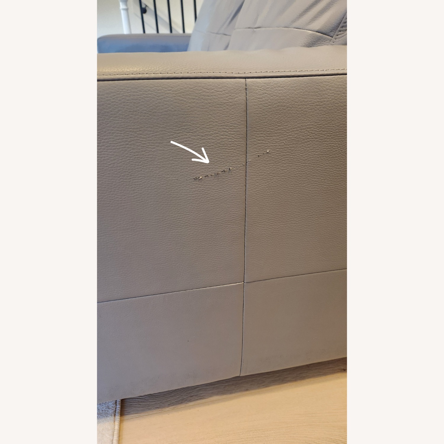 IKEA 80" Skogaby 3 Seater Leather Sofa Gray - image-4