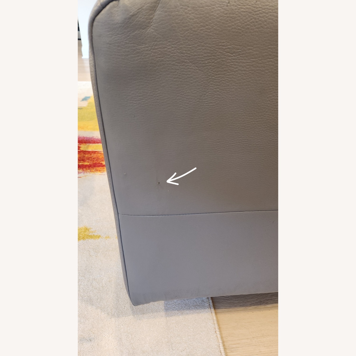 IKEA 80" Skogaby 3 Seater Leather Sofa Gray - image-6