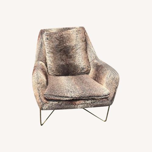 Used Wildau Faux Fur Chair with Gold Legs for sale on AptDeco
