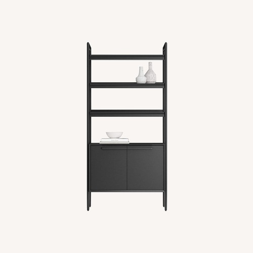 Used Crate & Barrel Tate Black Wooden Bookshelf for sale on AptDeco