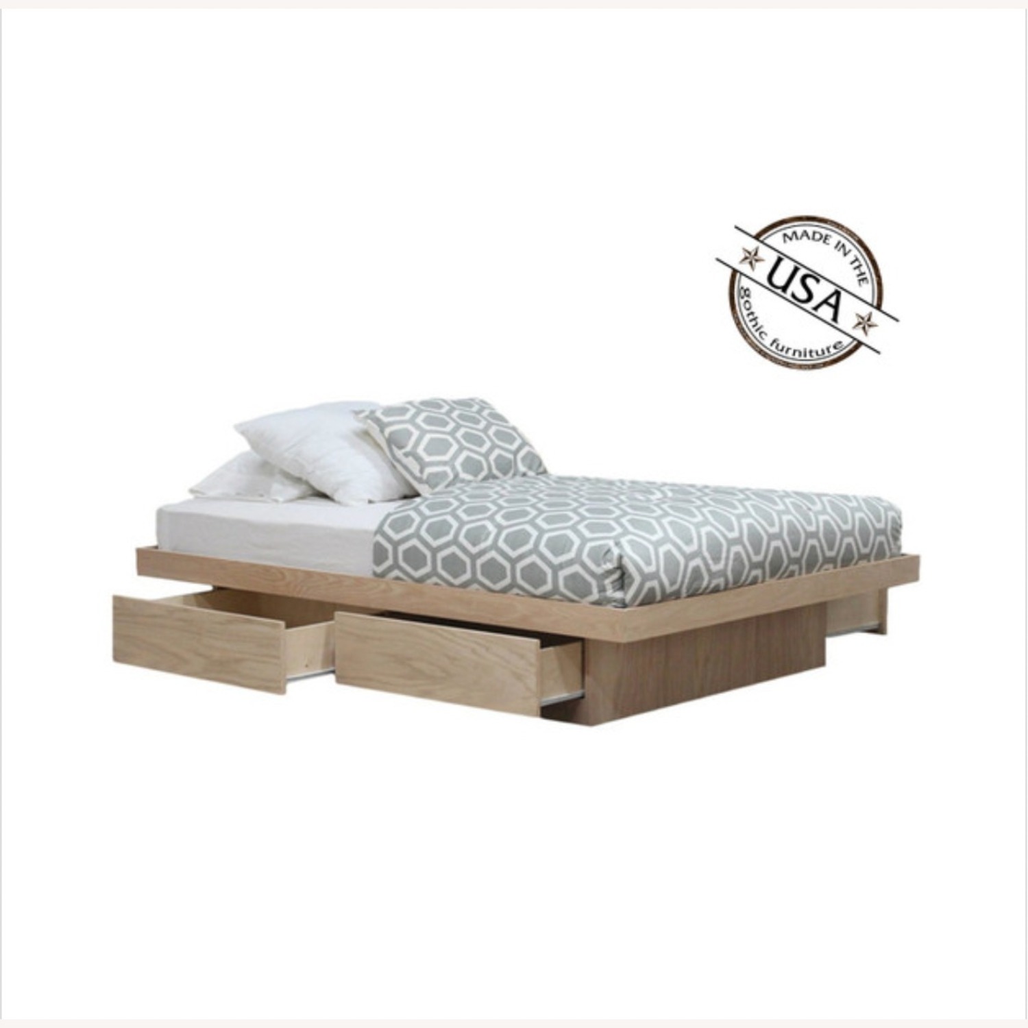 Gothic Cabinet Craft Solid Oak Bed - image-4