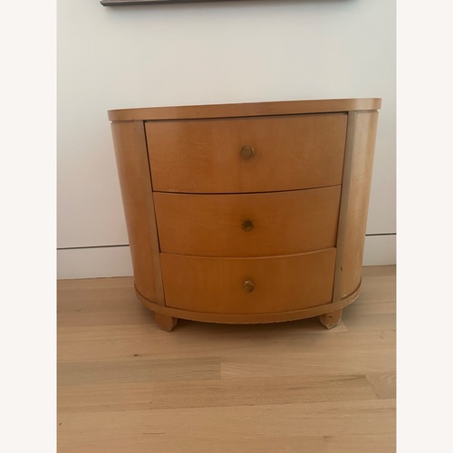 Used Drexel 3 Drawer Demi Lune Nightstand for sale on AptDeco