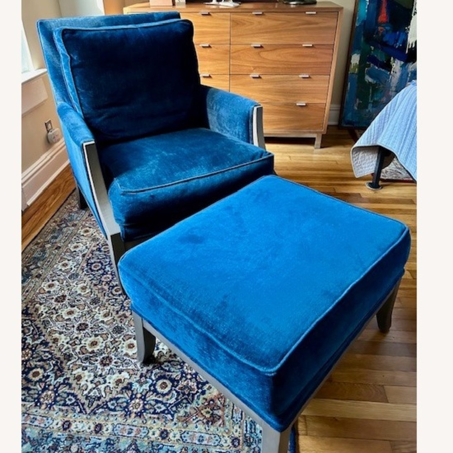 Ethan Allen Grayson Lounge Chair and Ottoman - image-2