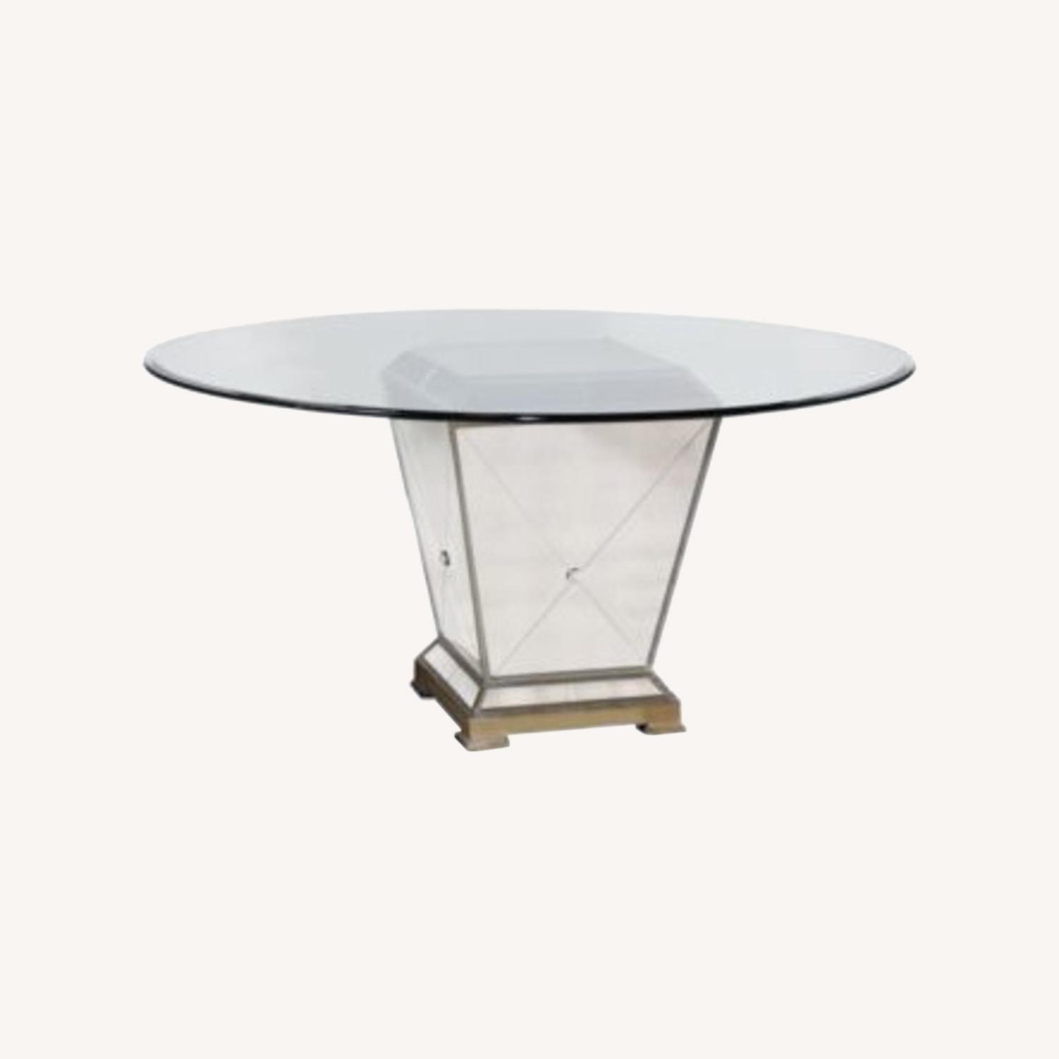 Macy’s 45 inch Silver Mirrored Table - image-0