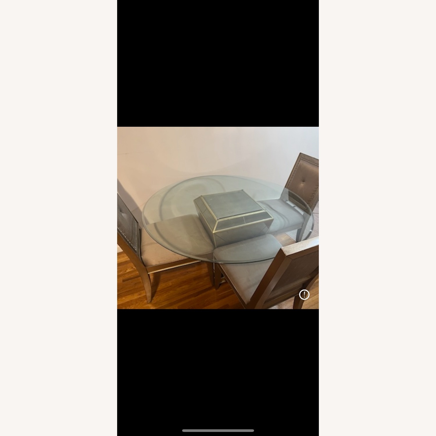 Macy’s 45 inch Silver Mirrored Table - image-2