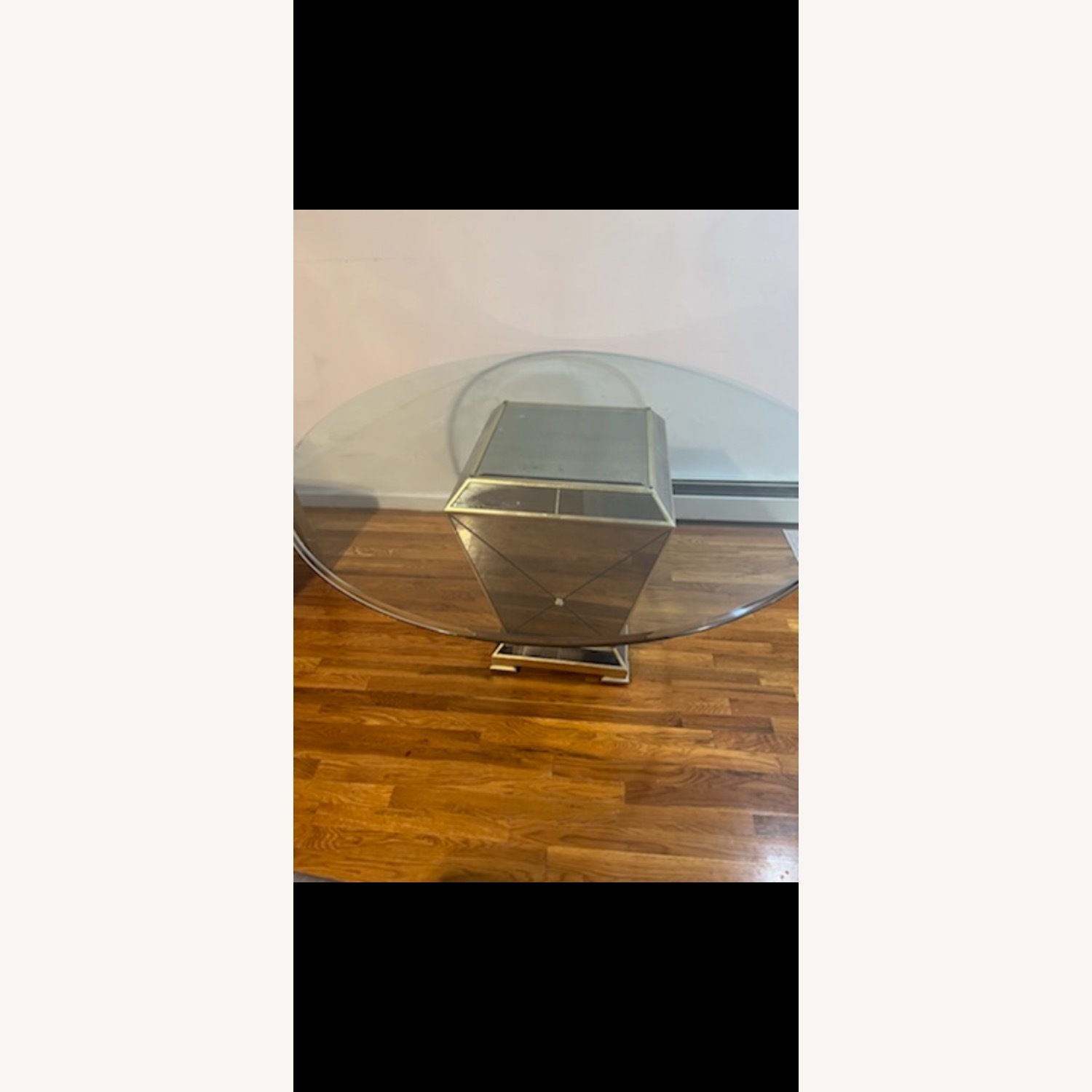 Macy’s 45 inch Silver Mirrored Table - image-1