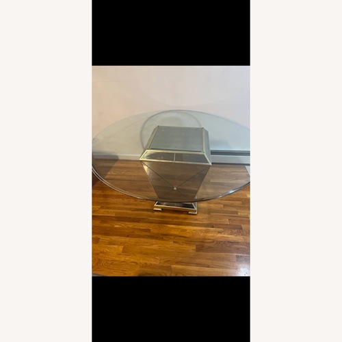 Used Macy’s 45 inch Silver Mirrored Table for sale on AptDeco
