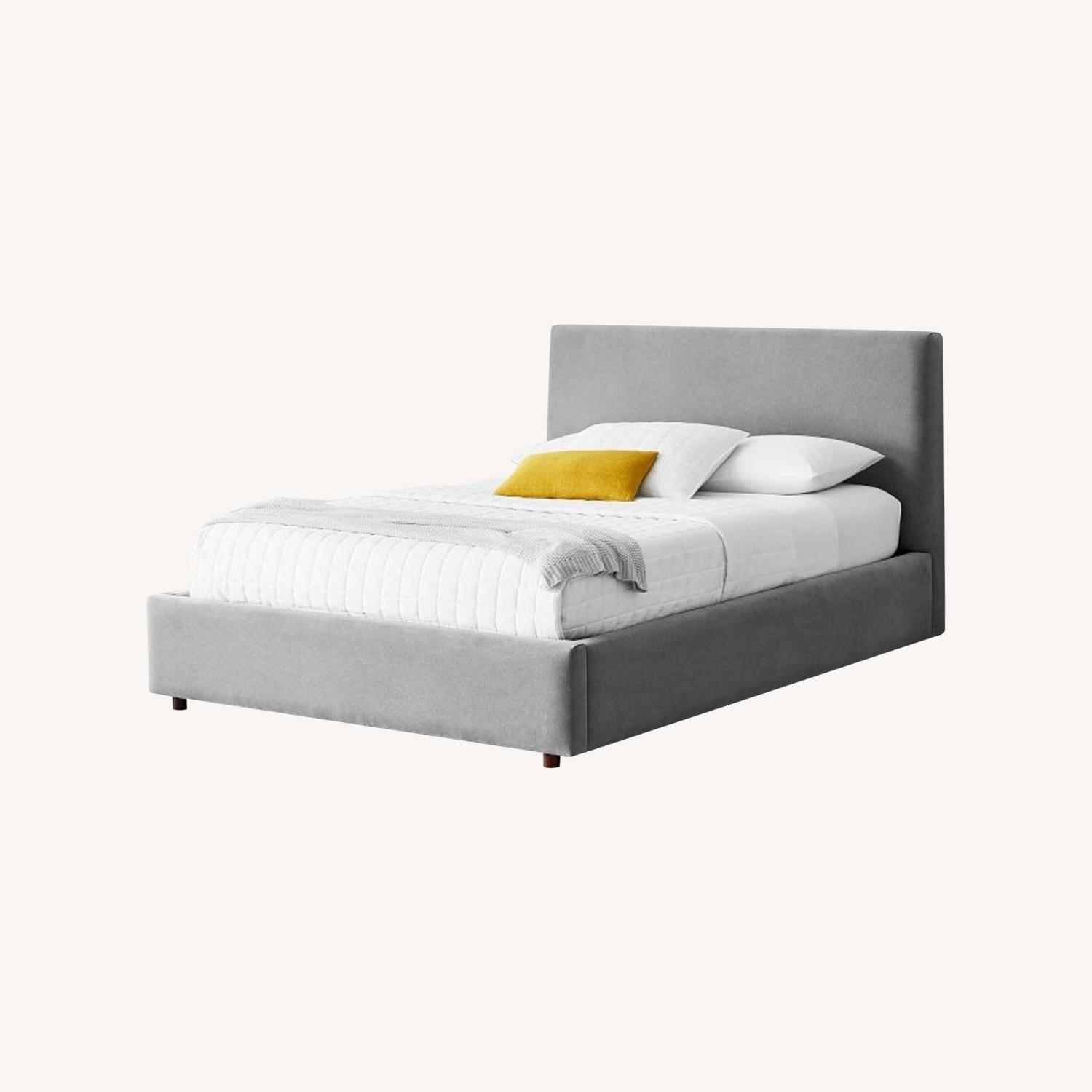 West Elm Gray Queen Storage Bed - image-0