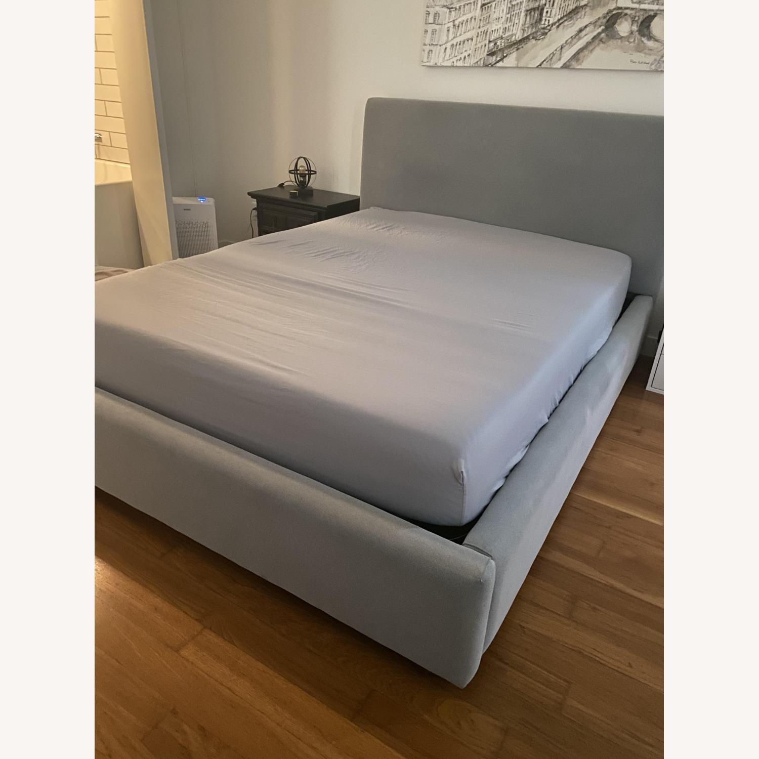 West Elm Gray Queen Storage Bed - image-1