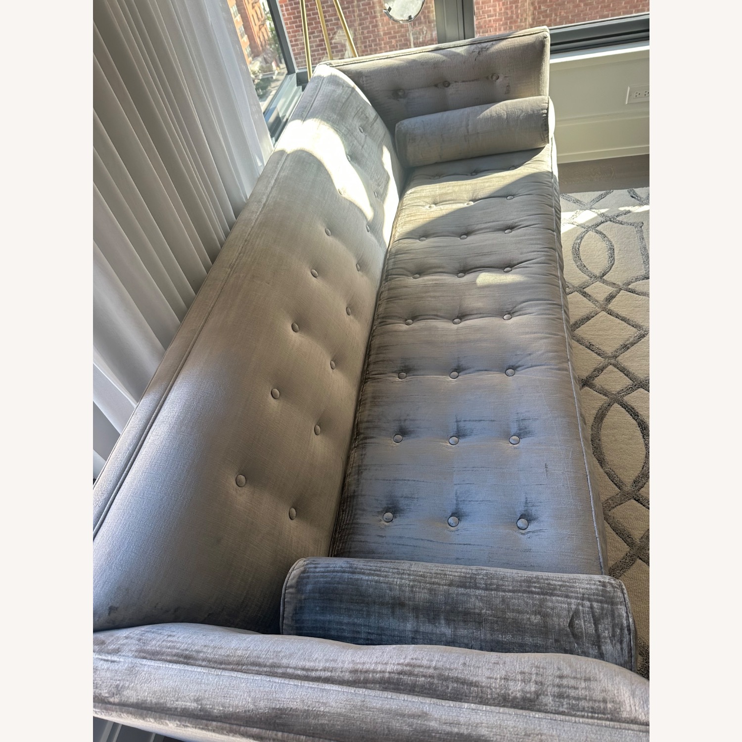 Jonathan Adler Gray Velvet Lampert Sofa - image-2