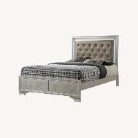Macy’s Queen Size Tufted Mirrored Bed